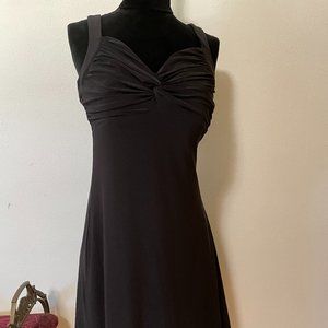 NWT White House Black Market Black Matte Jersey Sweetheart Twist Front Dress 4